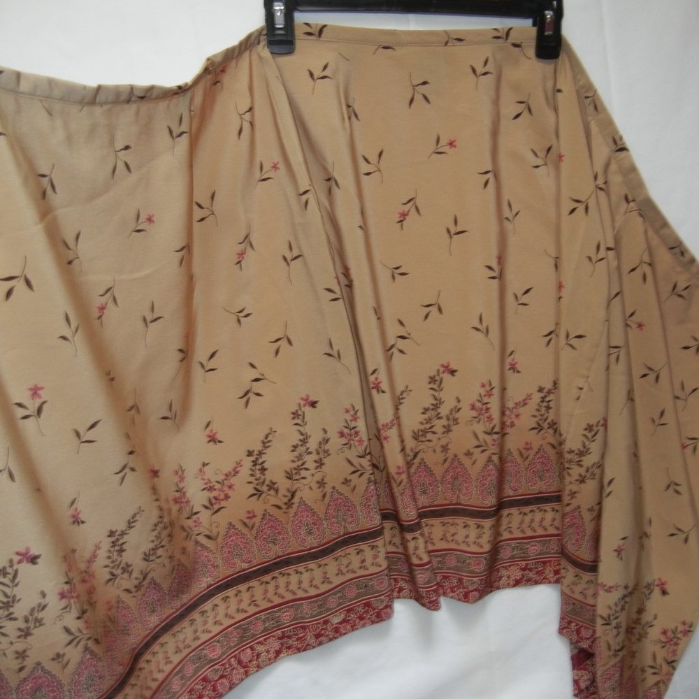 NEW! Skirt Plus Sz 16 Knee Length True Wrap Vintage Floral Midi Easycare NWOT - Picture 6 of 6